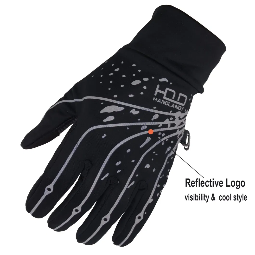 Prisafety Black Lightweight Winter Warm Cycling Gloves Outdoor Running Gloves Touch Screen Men′s Other Sports Gloves