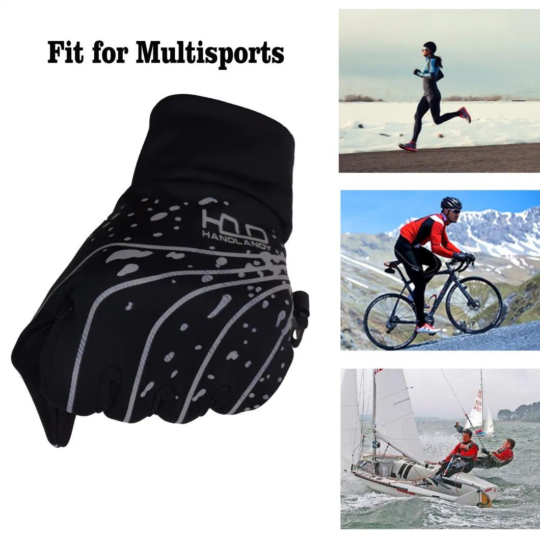 Prisafety Black Lightweight Winter Warm Cycling Gloves Outdoor Running Gloves Touch Screen Men′s Other Sports Gloves