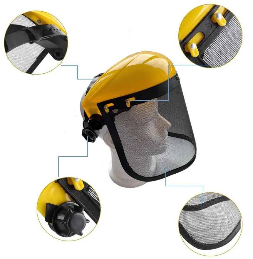 Face Protector PP Head Gear with Mesh Visor for Face Protection